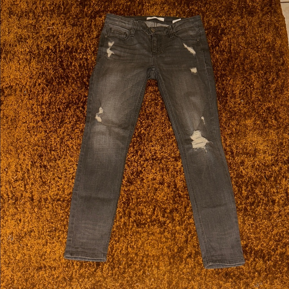 Eunina Charcoal Distressed Skinny Jeans